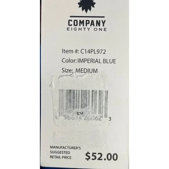 Company 81 Mens Polo Shirt Medium Blue air soft fabric - Picture 8 of 11